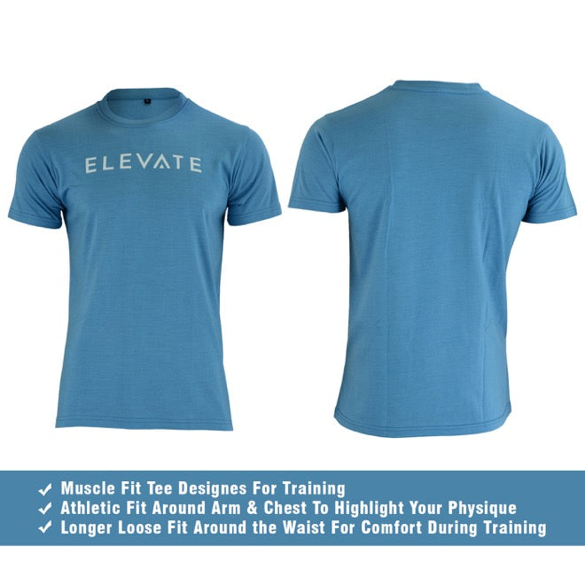Large Logo T Shirt - Blue - Elevate Equipment